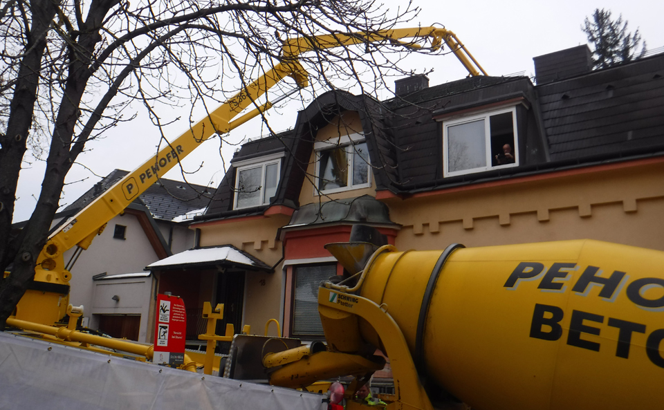 Baustelle Einfamilienhaus Betonieren